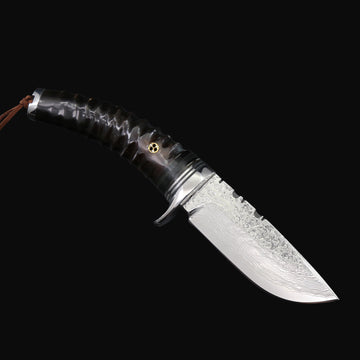 The Black Goat Damascus Steel Fixed Blade
